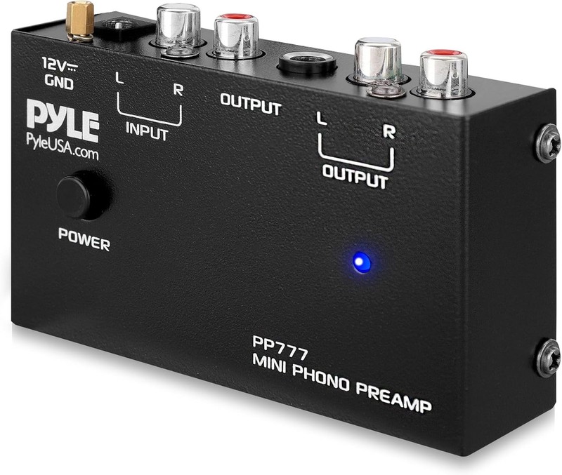 Pyle Output PP777 Phono Turntable Preamp Mini Electronic Audio Stereo Phonograph
