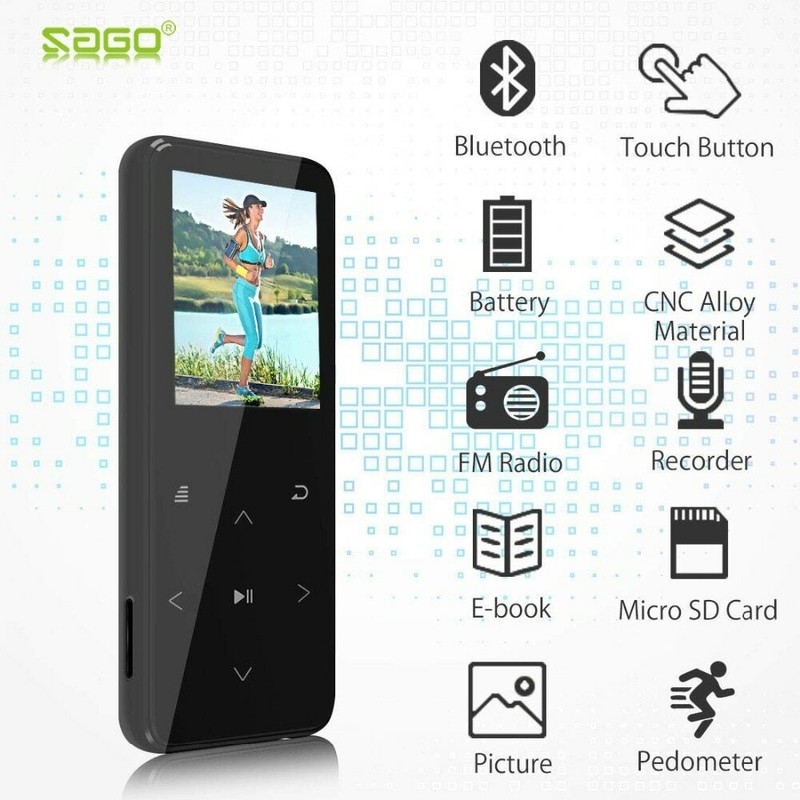 Reproductor De Música Bluetooth De Sonido MP3 16 GB Pantalla De Color 1.8" Radio