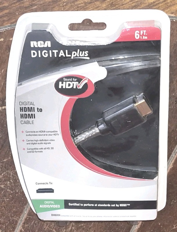 RCA Digital Plus ~Digital HDMI to HDMI Cable~ 6ft - Audio/Video - Item #DH6HH