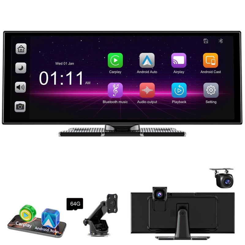 [2025 11" Fully Laminated 60fps Touchscreen] -Accfly Wireless car P... Fast Ship