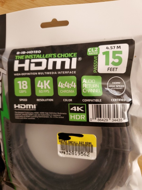 Metra HDMI Cord Install Bay In Wall ACR High Speed 4K HDR 15 ft Cable 18 GBPS gallery
