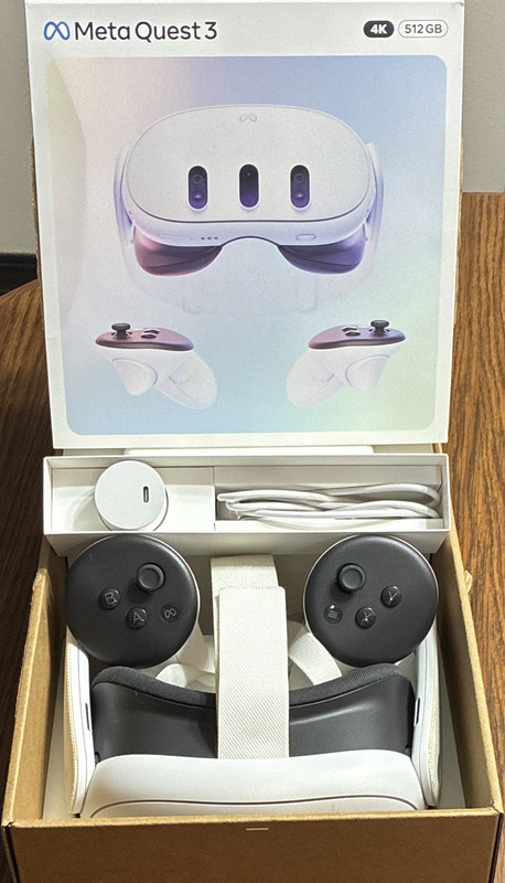 Meta Quest 3 Standalone VR Headset 512GB White with Controllers & Accessories