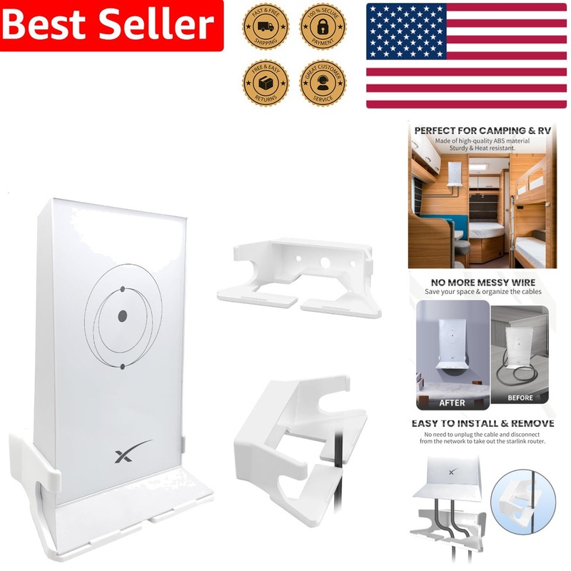 Starlink Mesh V2 Router Wall Mount Holder Stand White Durable ABS Cable Mgmt
