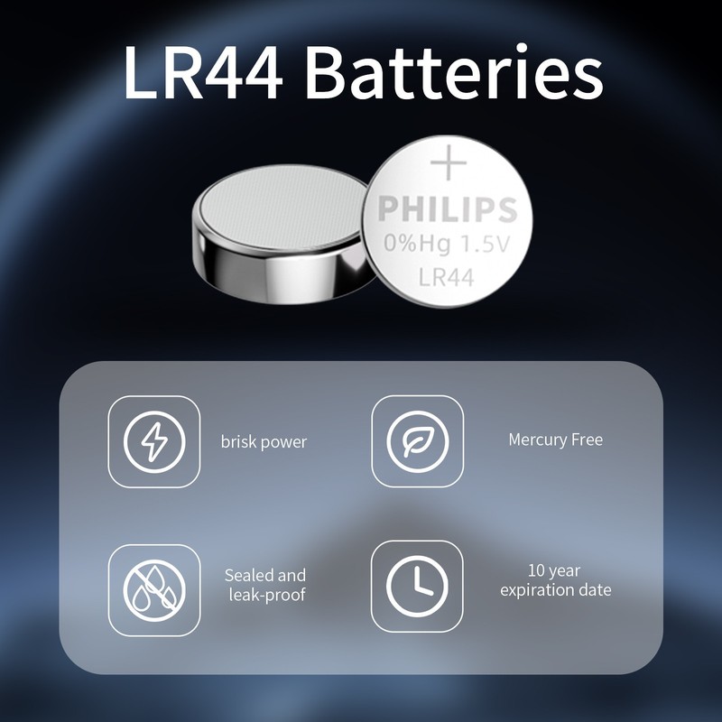 Lot Philips AG13 LR44 A76 357A LR1154 SR1154 SR44 1.5V Button Battery Coin Cell gallery