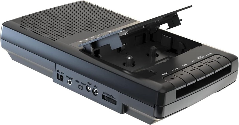 Portable Cassette Player Recorder with Stand-Alone Microphone Converter to USB