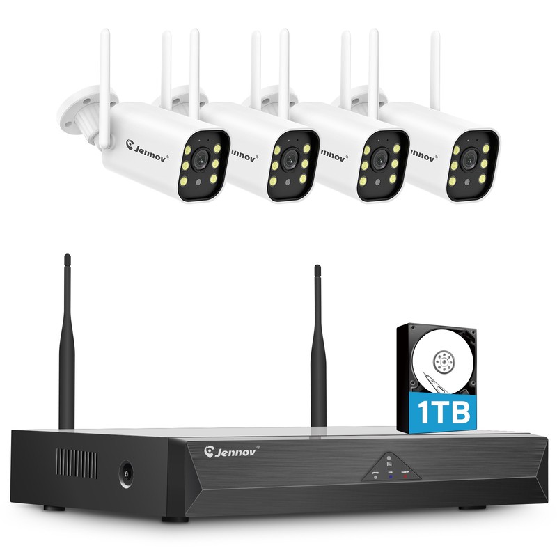 WIFI Outdoor 5MP IP Home Security Camera System Wireless 1TB NVR Two-Way Audio