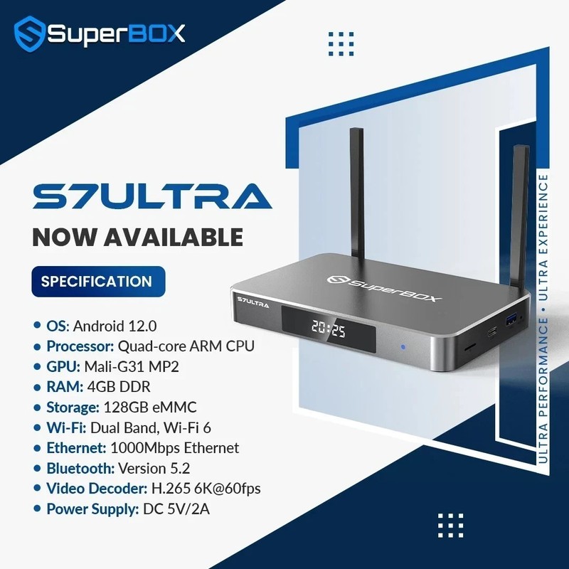 SuperBox S7 Ultra 128GB 6K TV Box w/ Backlit Remote – Authorized Dealer