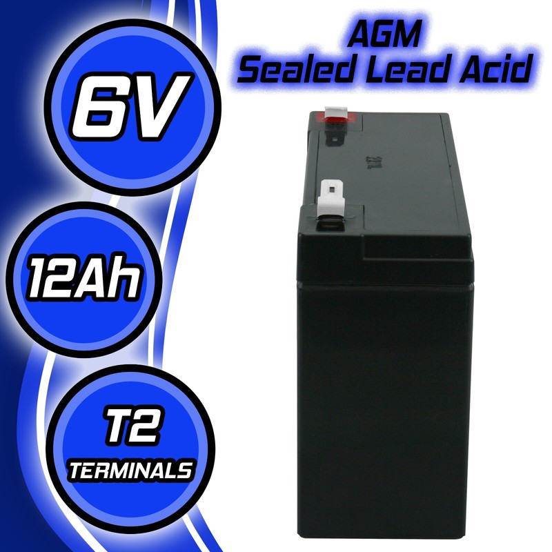PowerStar AGM6V12 SLA BATTERY 6V 12AH .187 TT - Pack of 6 gallery