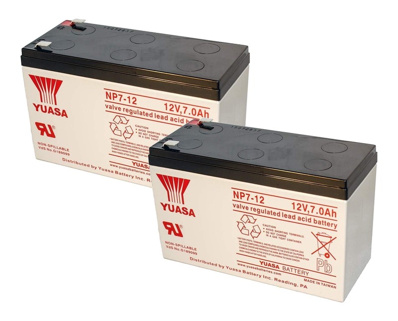 Yuasa NP 7-12 (F1 Terminal) 12V/7Ah SLA Battery (Pack of 2)