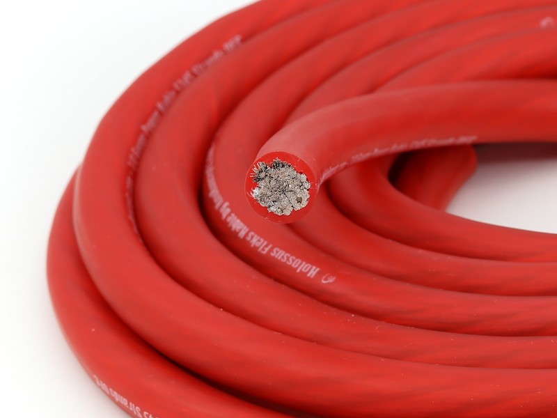 KnuKonceptz Kolossus Flex 1/0 Gauge Red OFC Power Ground Battery Wire 15′ Copper