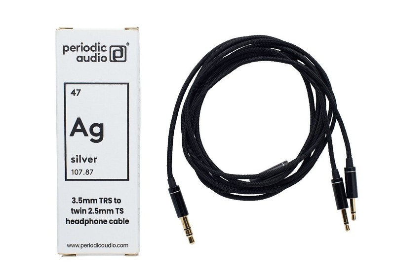 Ag 3.5mm TRS to dual 2.5mm TS headphone cable – silver plated copper wire!