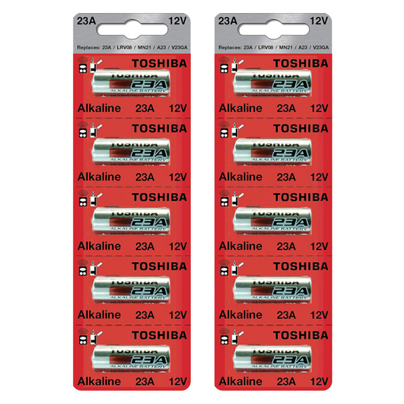 Toshiba A23 Battery 12Volt 23AE 21/23 GP23 23A 23GA MN21 (10 Batteries)
