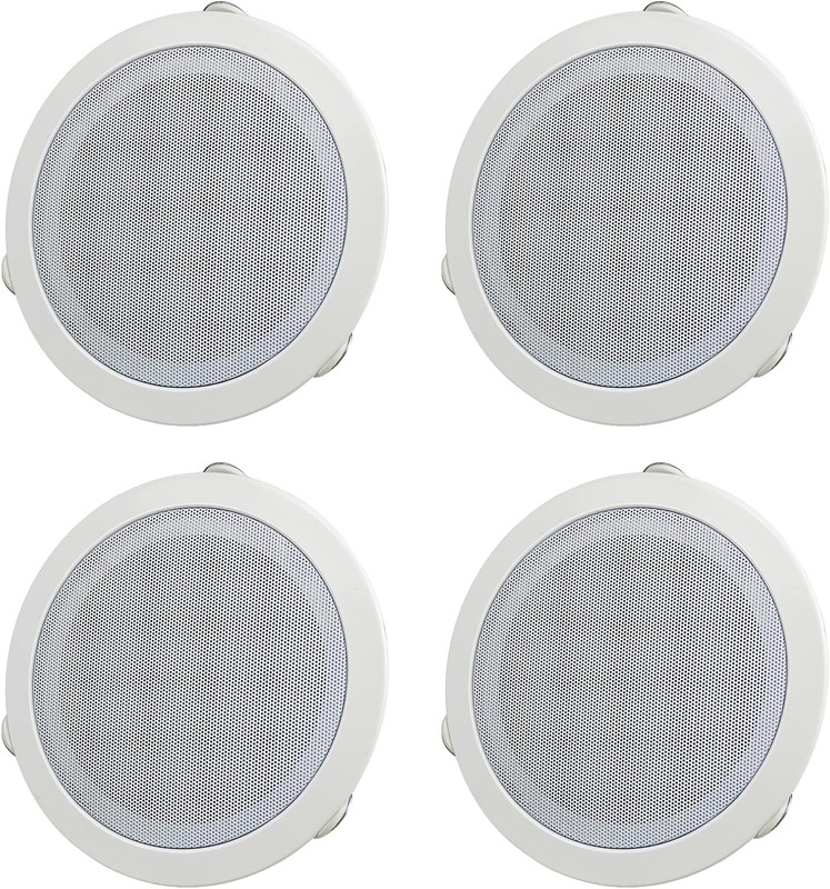 Herdio 4 Pack 6″ 70V Commercial Ceiling Speaker High-Fidelity Audio Wide Sound