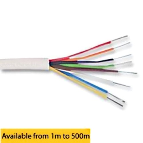 White 0.182mm 8 Core 4 Pairs Round CCA PVC Intruder Alarm Cable