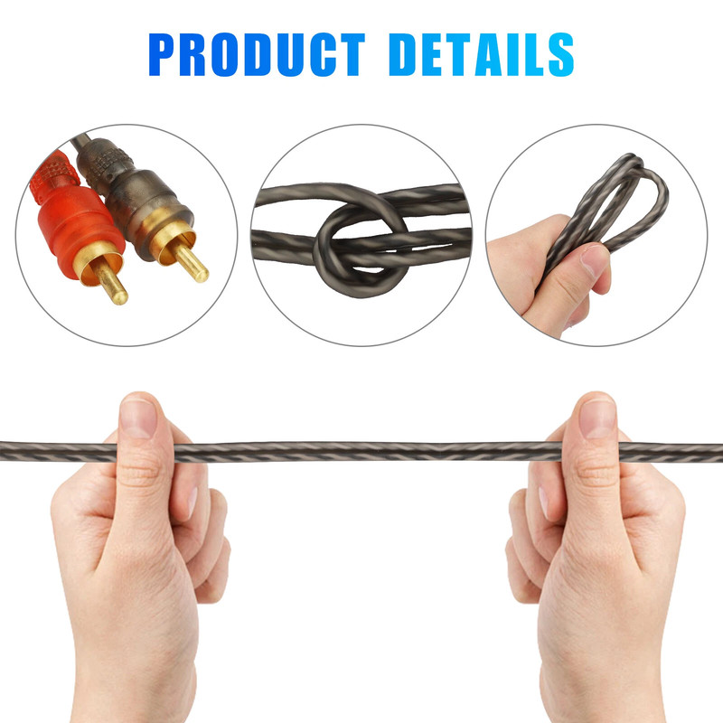 RCA Audio Cable Twisted Pair with Noise Reduction Interconnect Amp Wire Lot gallery