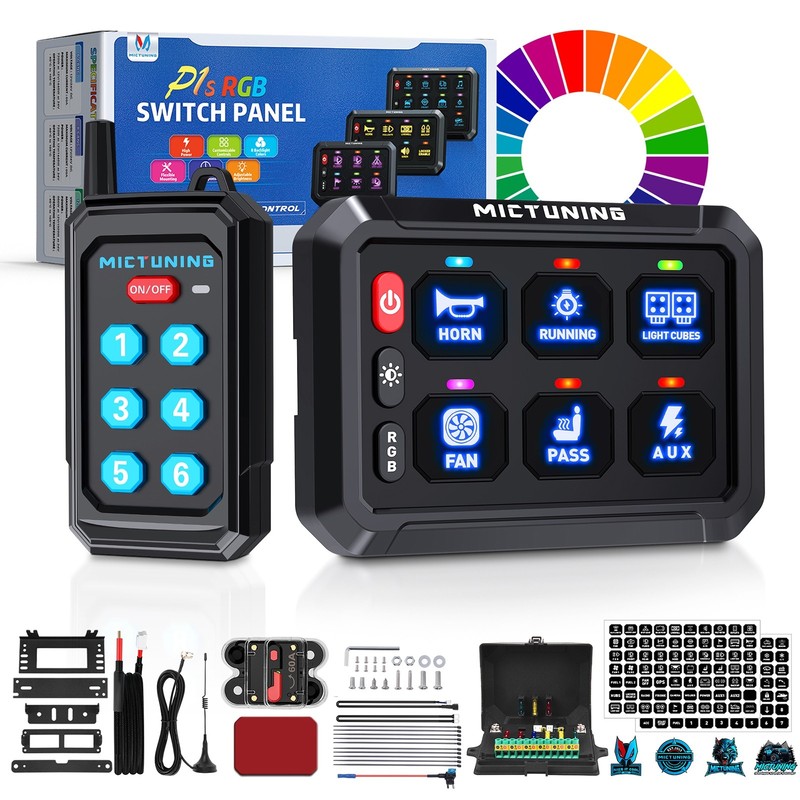 6 Gang Switch Panel LED Circuit Relay Box Extensible Wireless Remote Controllers