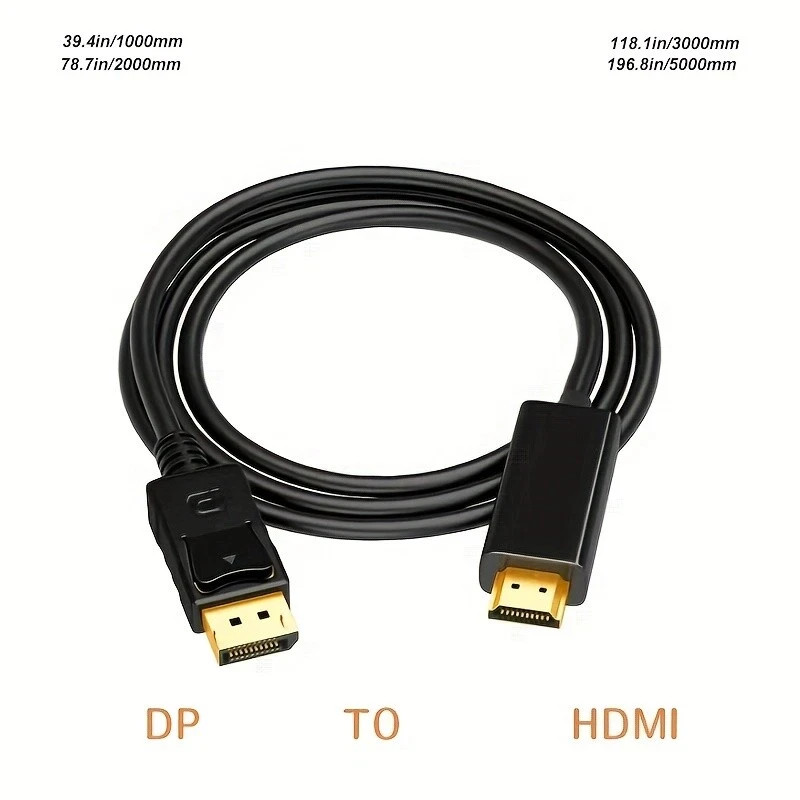 LOT Display Port to HDMI Cable DP Adapter Converter Audio Video PC HDTV 1080P gallery