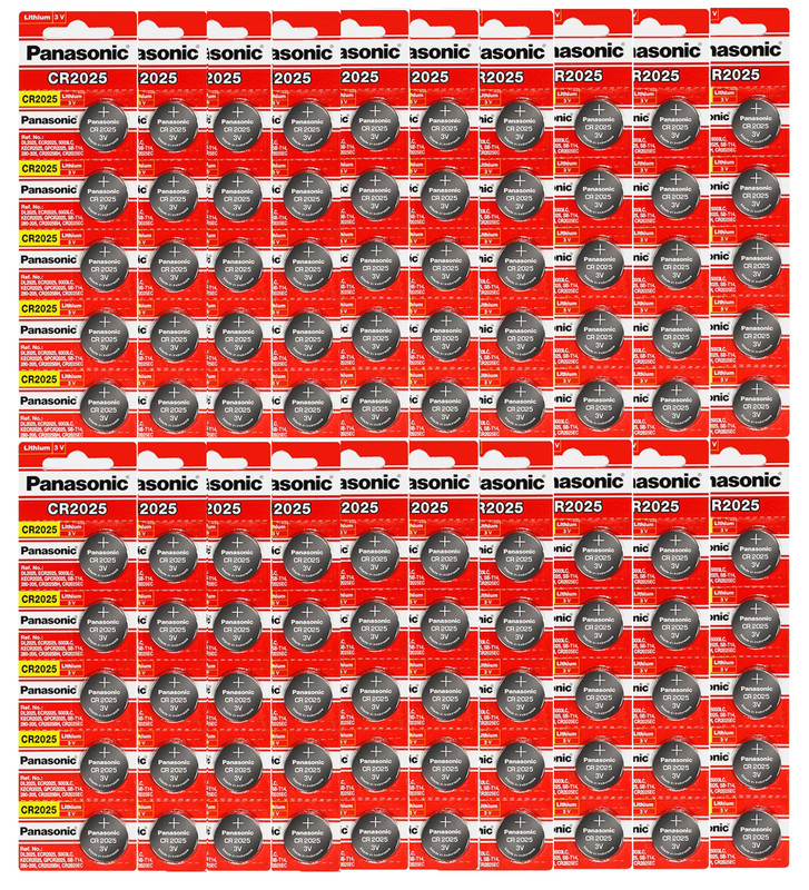 100 Batteries-Panasonic CR2025 DL2025 ECR2025 3V Lithium Coin Battery Exp-2031