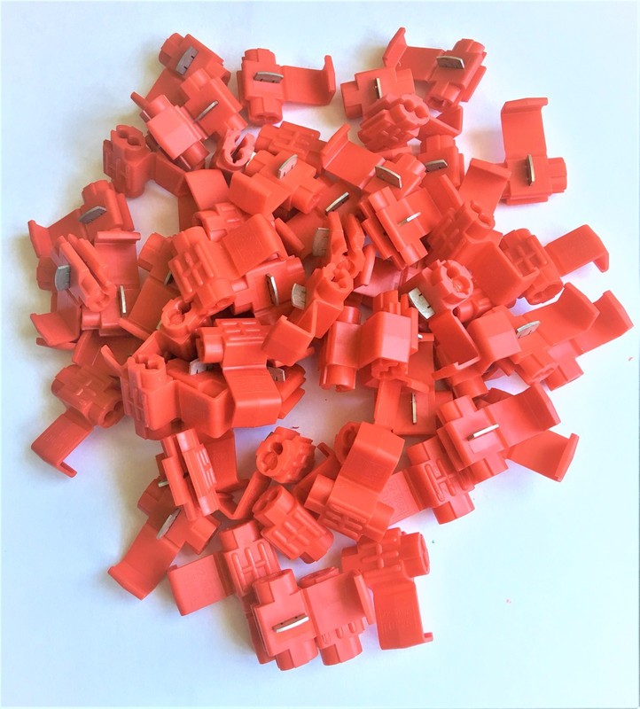 U.S.A. Red Solderless Wire Quick Splice Connector – 18-22 Gauge – 50 Pack