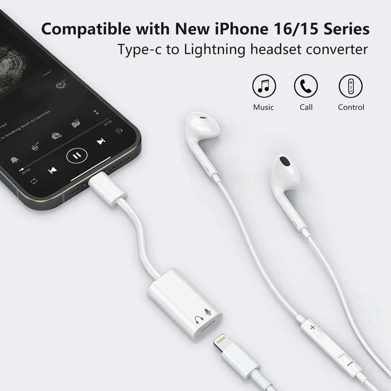 USB C to Lightning Audio Adapter, USB Type C Male to Lightning Female Earphone C gallery
