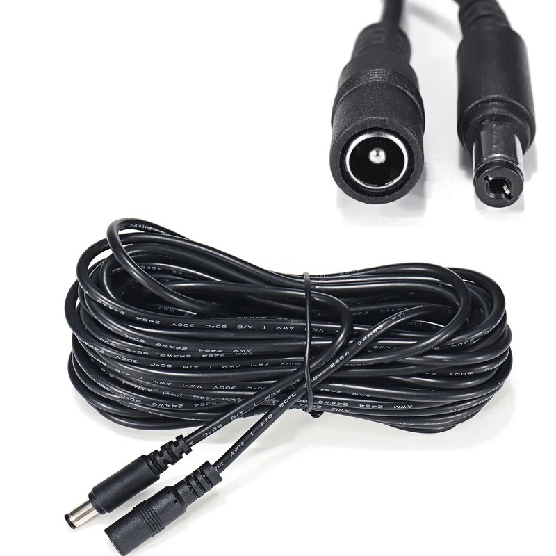 3/5/10m DC 12V Power Extension Cable Cord 5.5x2.1mm Plug Wire for CCTV Camera gallery