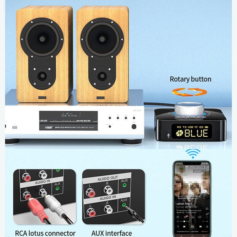 Bluetooth 5.0 Receiver Transmitter Wireless 3.5mm AUX to RCA HiFi Audio Adapter gallery