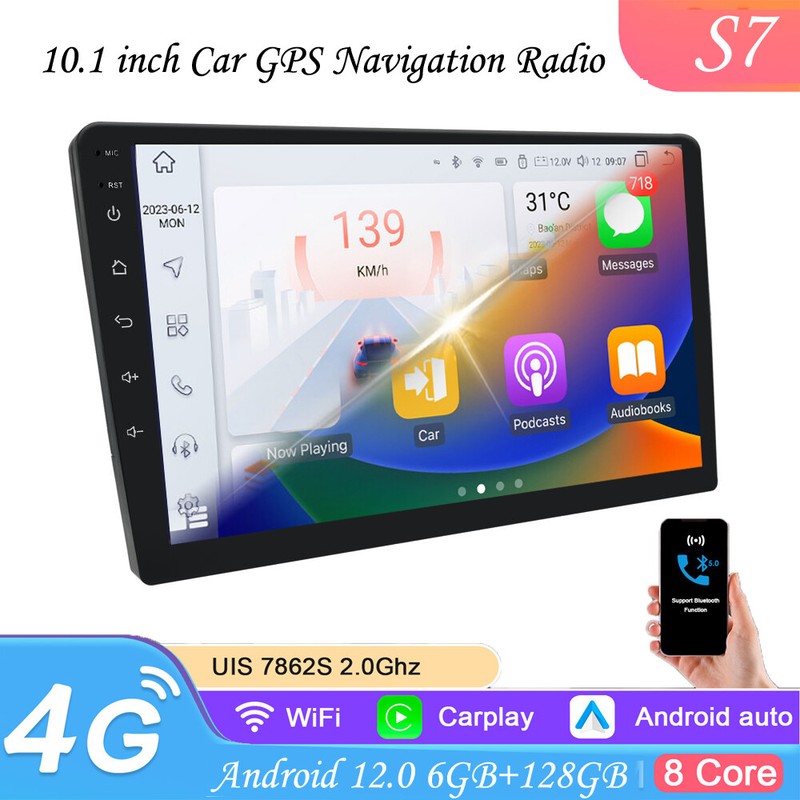 10.1 » 6+128G Android 13 Double 2DIN Car Stereo Radio CarPlay GPS Wifi Head Unit