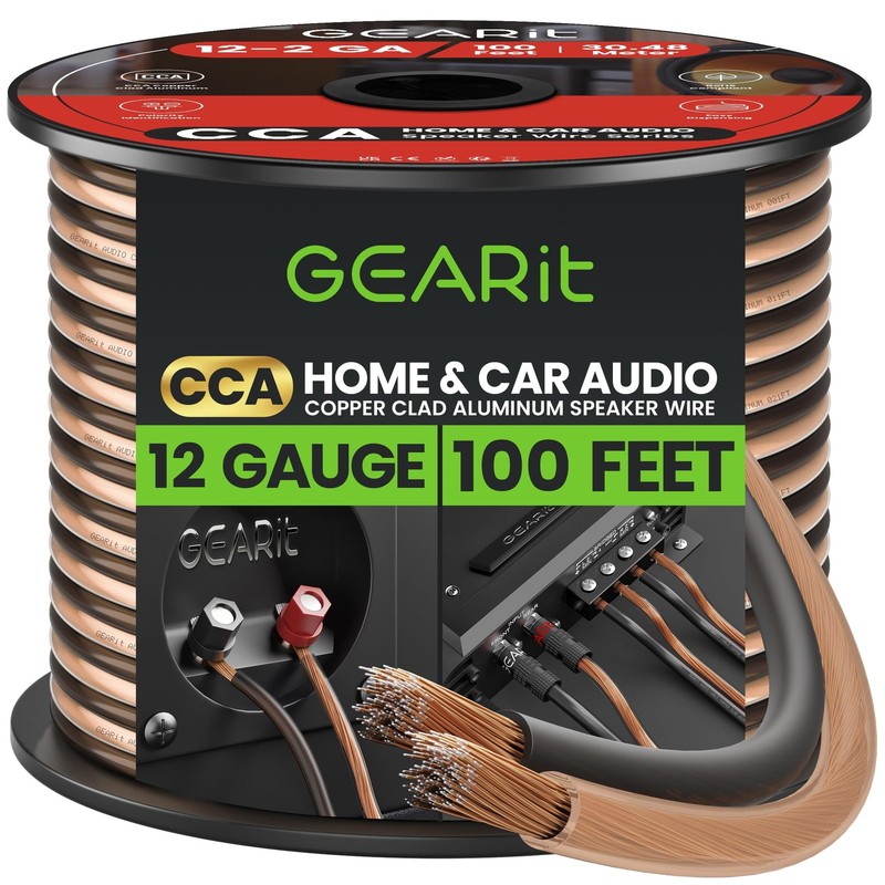 Pro Series 12 Gauge 2 X 4mmเธขเธ’ Speaker Wire Cable 30.4 Meters / 100 Feet/b…