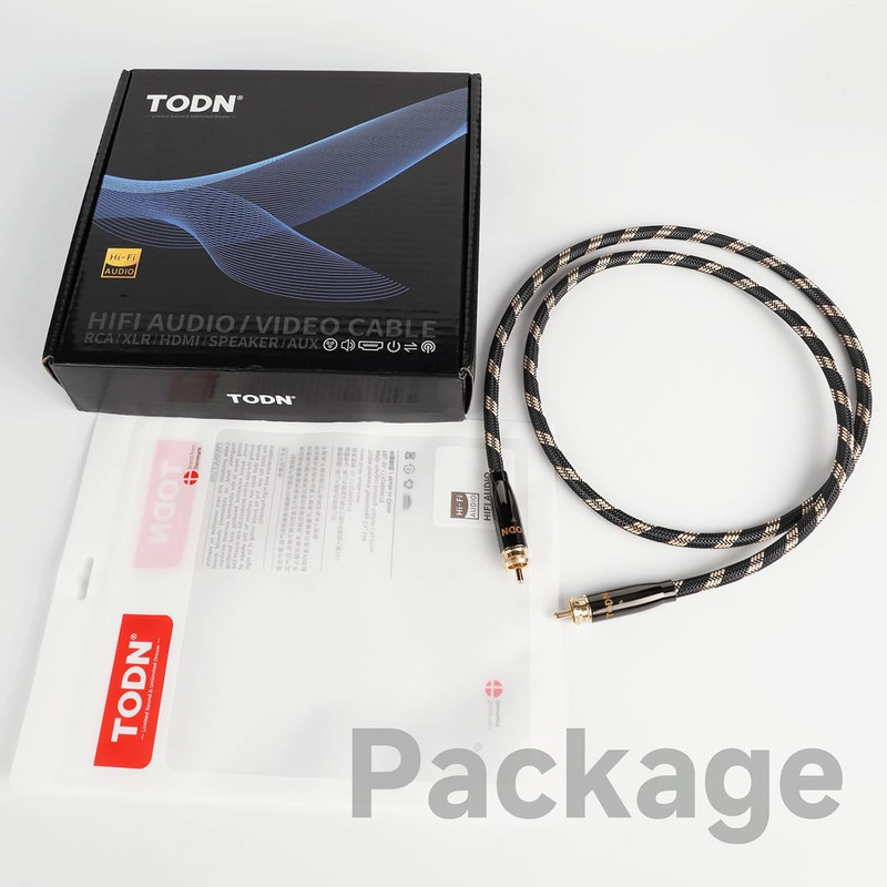 TODN Hifi Digital Coaxial Audio Cable for Audiophile 75-Ohm SPDIF Coax with O-C- gallery