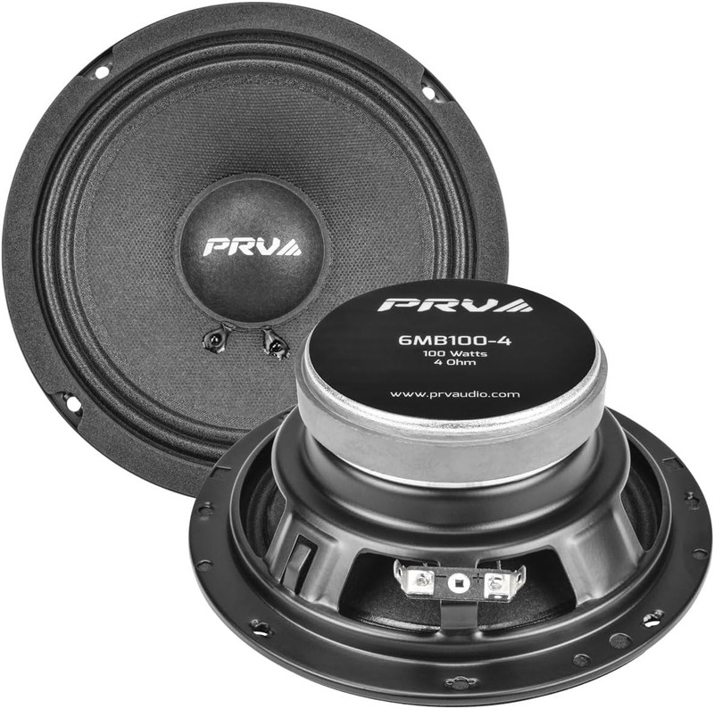 6MB100-4 Pair of 6.5 Inch Midbass Speaker for Pro Car Audio, 4 Ohm, 50 Watts RMS