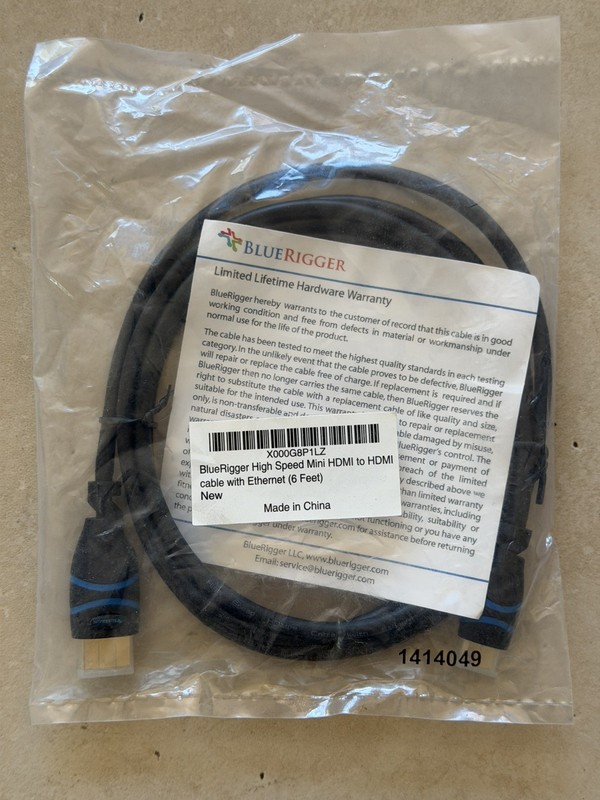 BlueRigger Mini HDMI to HDMI Cable, 6FT, 4K 60Hz HDR, Bidirectional High Speed