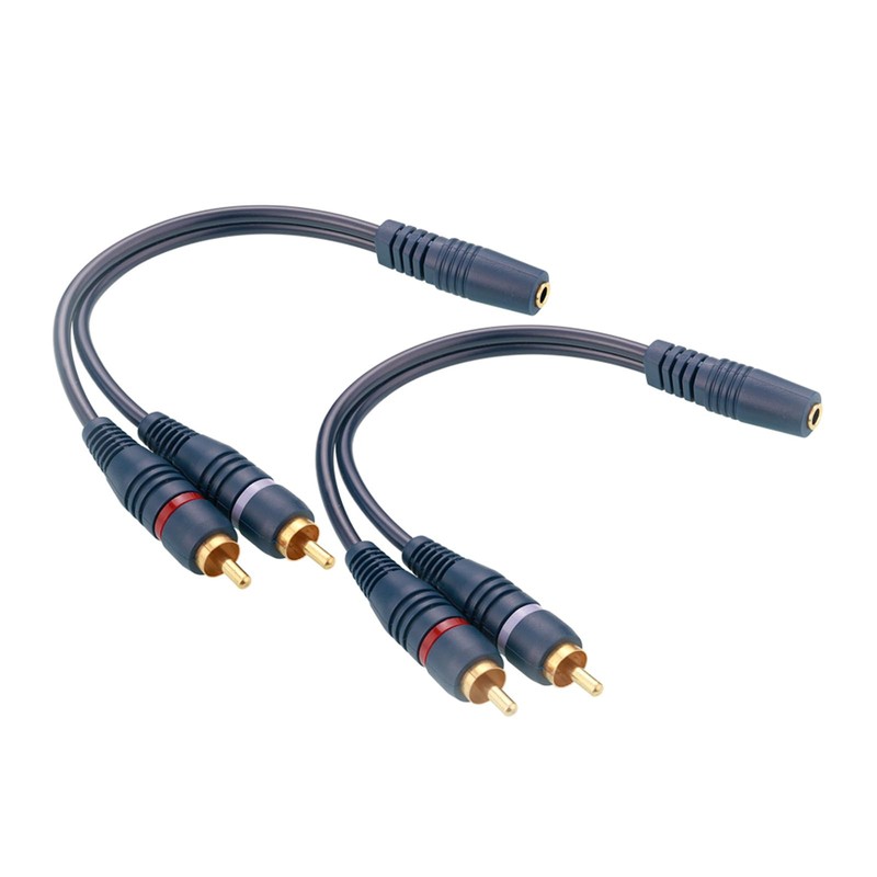 Eightnoo 3.5mm Female to 2 RCA Male Stereo Audio Y Cable，2 Pack 9 inches Gold...