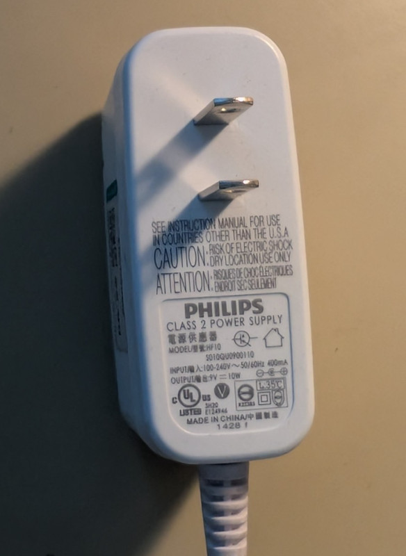 Philips Class 2 Power Supply AC/DC Adpter Model # HE10S010QU0900110 Output : 9V.