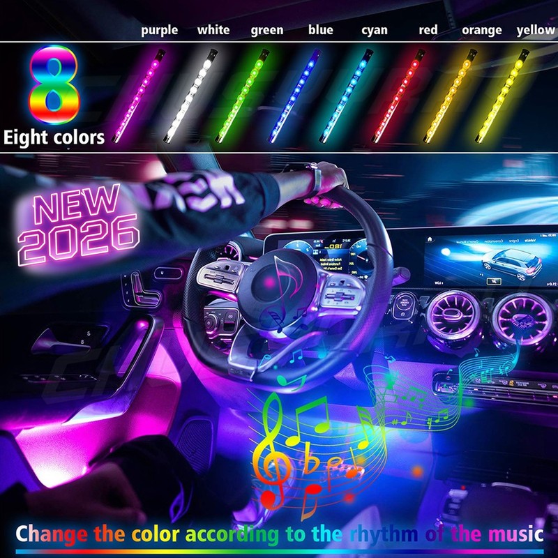 RGB LED Lights Car Interior Floor Decor Atmosphere Strip Lamp