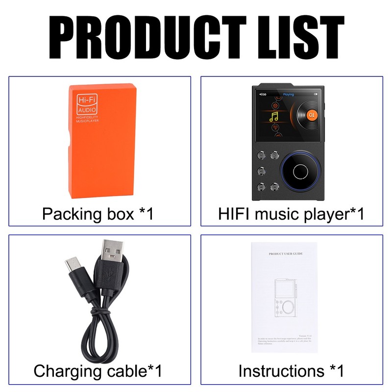 Digital HiFi MP3 Player With Bluetooth 5.3 Lossless DSD 256GB High Sound Quality