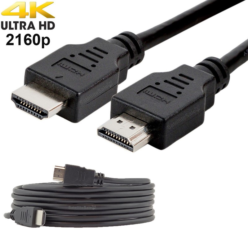 SatelliteSale Digital High-Speed 1.4 HDMI Cable PVC 2160p Black Cord (3 Feet)