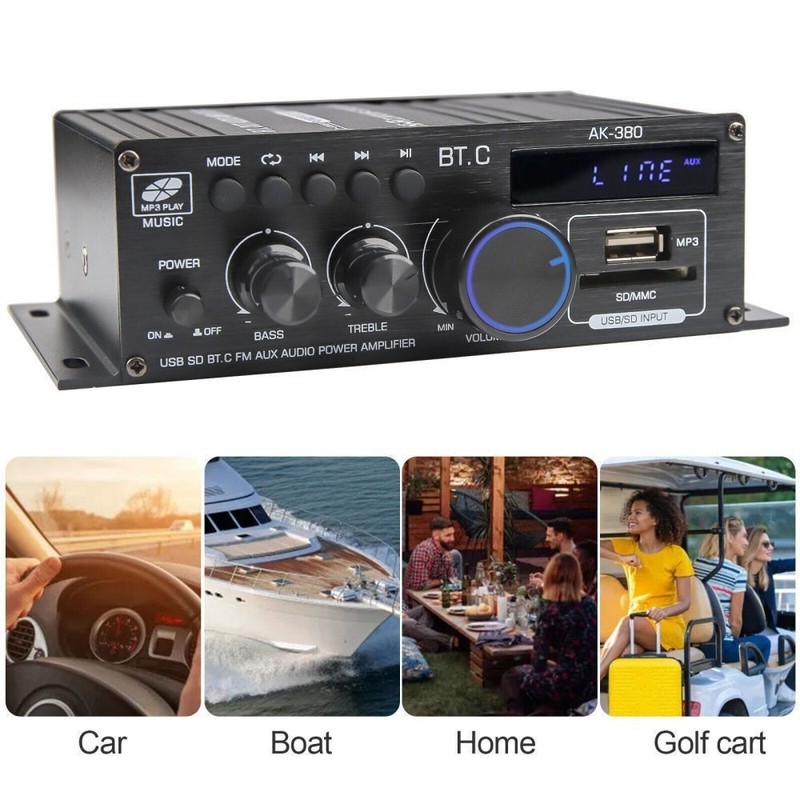 12V 800W Bluetooth HiFi Power Amplifier Mini Audio Digital Stereo FM AMP Remote gallery