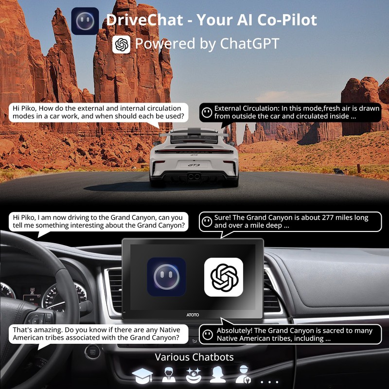 ATOTO 9in AI Android Portable Car Stereo 4G Dual Camera 2s Start Remote Control gallery