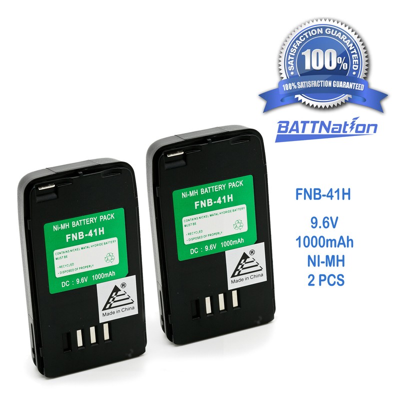 2x 9.6V 1000mAh NiMh battery for Yaesu Vertex FNB-41, FNB-42, FT-40, VXA-100 gallery