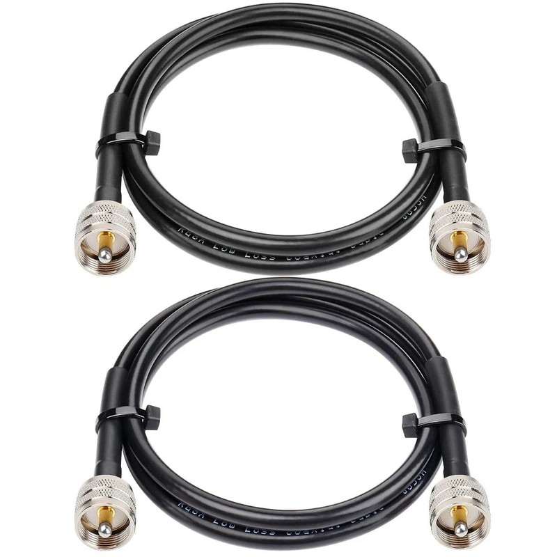 RG8x Jumper Cable 3ft,2 Pack PL259 Jumper CB Coax Cable 50 Ohm,UHF PL259 Male