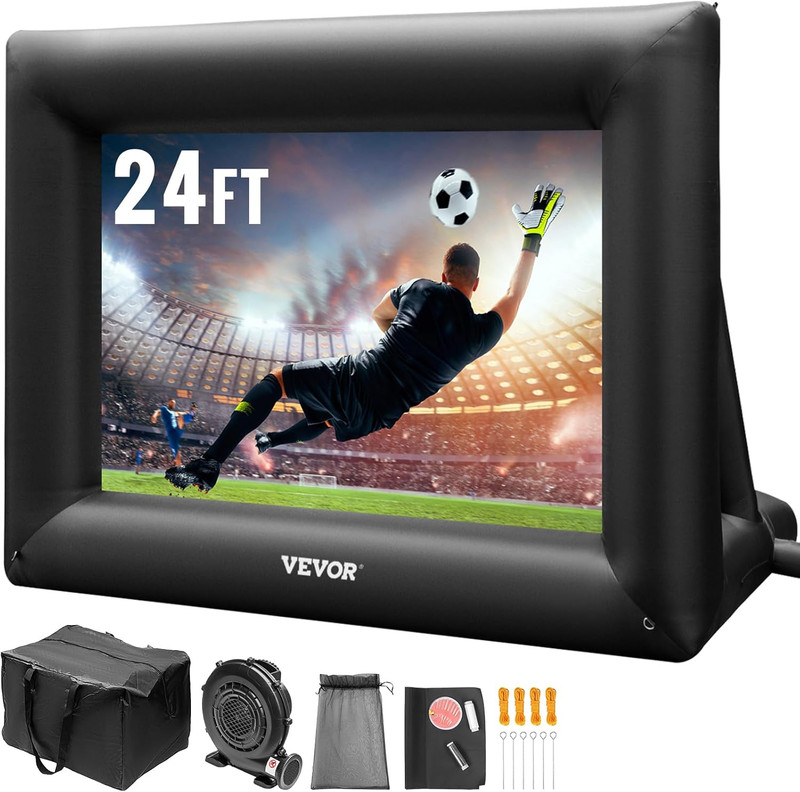 Inflatable Projector Screen for Outdoor Use with 350W Air Blower, Oxford Fabric