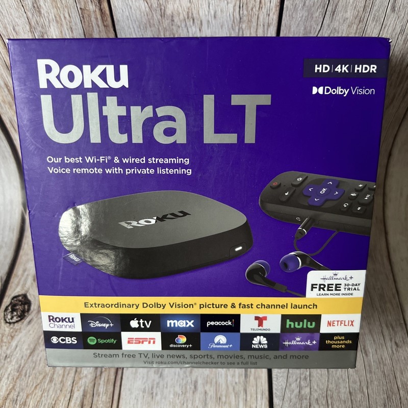 Roku Ultra LT 4K Streaming Media Player 4801RW HDR Dolby Vision Ethernet
