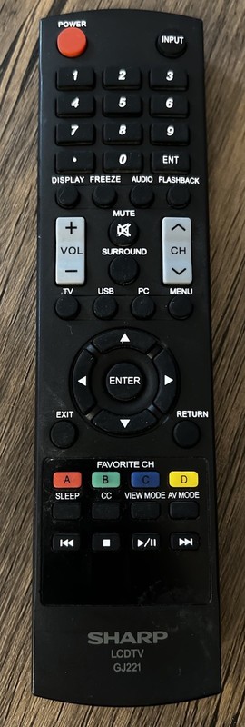 SHARP GJ221 LCD LED TV REMOTE CONTROL LC-46SV40U LC-50LE440U LC-50LE442U OEM