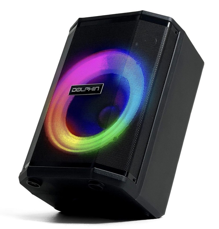 Dolphin SP-880RBT 8″ Portable Bluetooth Speaker Loud & Crisp Sound with Lights