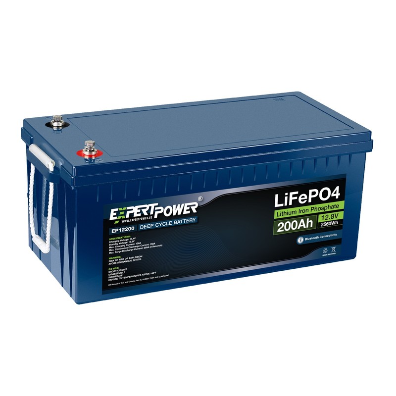 ExpertPower 12V 200Ah Lithium LiFePO4 Bluetooth Battery | 2500-7000 Life Cycles