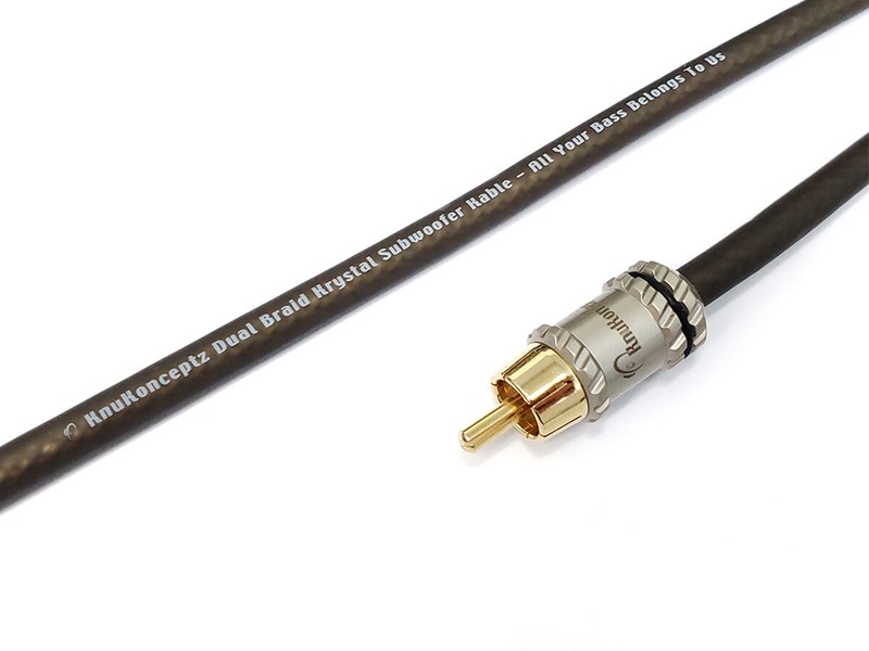 KnuKonceptz Krystal MONO Subwoofer Strapping RCA Cable 1/2M 1.5 Feet