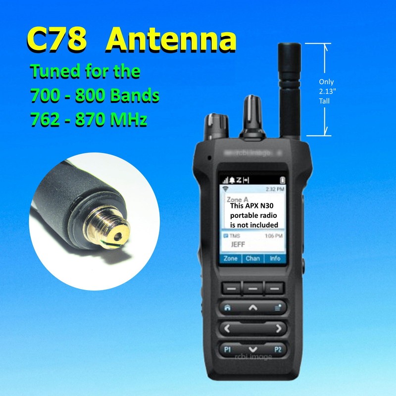 C78 APX N30 Short Antenna 7/800 tuned upgrade for AN000411A01 Motorola Antenna