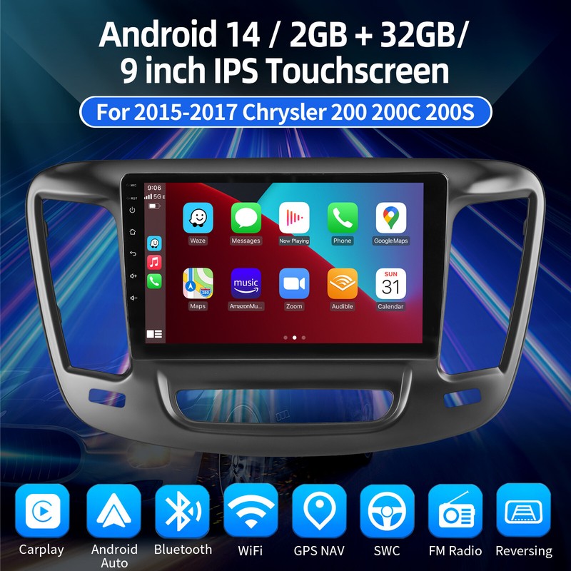4+64GB For 2015-2019 Chrysler 200 200C 200S Android Car Stereo Radio carplay gallery