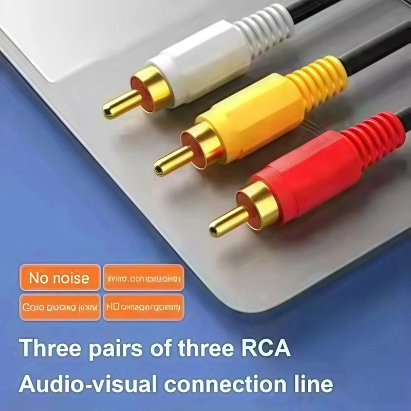 3 RCA to 3 RCA Male to Male Composite AV Cable for TV DVD Home Theater- 1m gallery