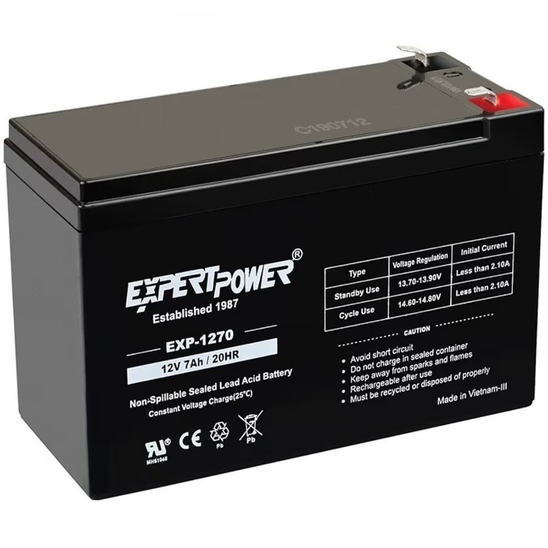 ExpertPower EXP1270 12V 7Ah SLA Rechargeable Battery F1 Terminal AGM VRLA New